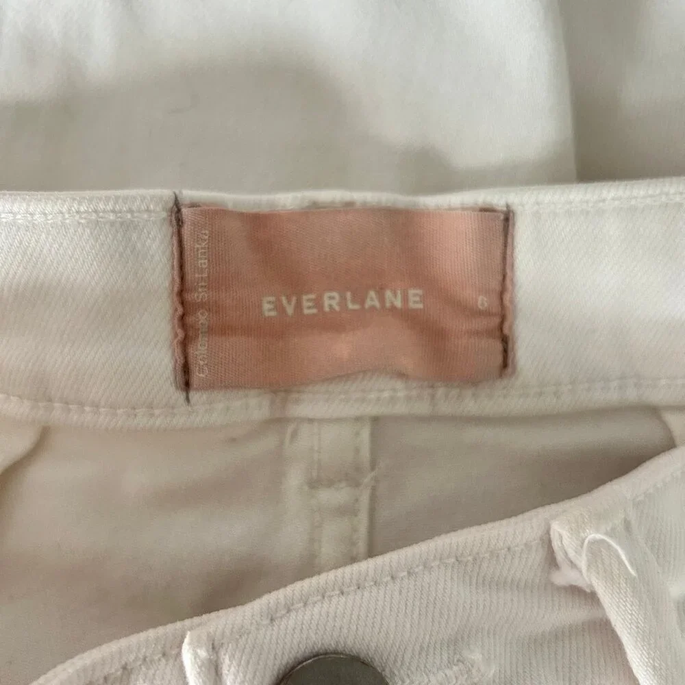 Everlane The Straight Leg Crop Pants Bone White Women's Size 6 - Picture 11 of 12